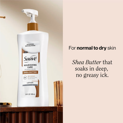 Suave Nourishing Care Hand & Body Lotion With Shea Butter For Dry Skin, 28 fl oz