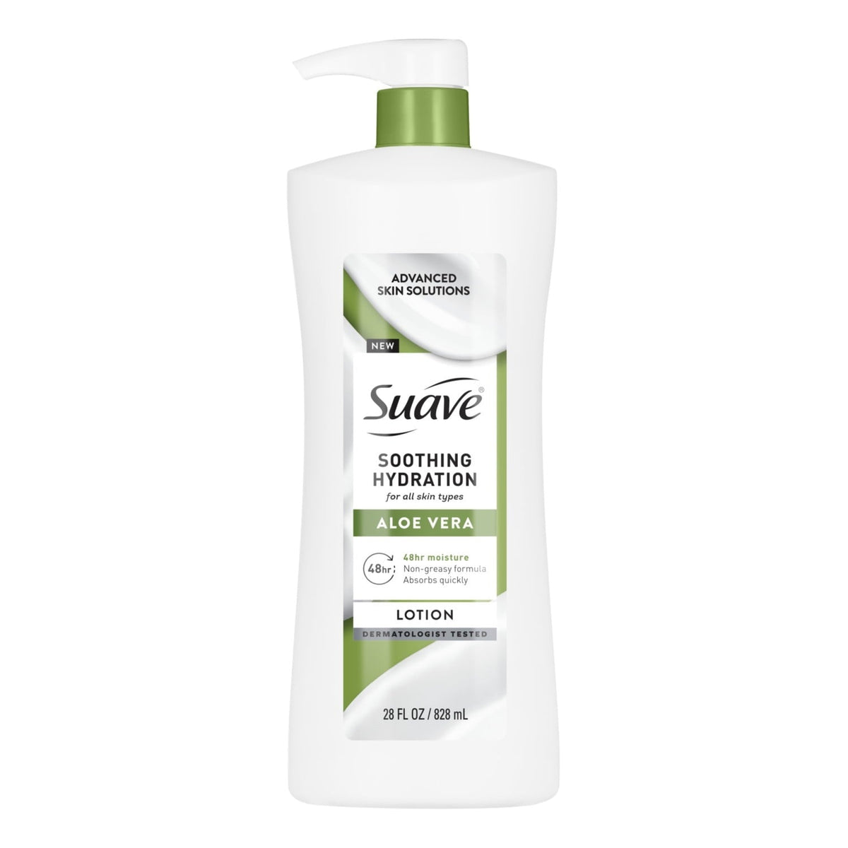 Suave Soothing Hydration Hand & Body Lotion For Women With Aloe Vera For Dry Skin, 28 fl oz Pump
