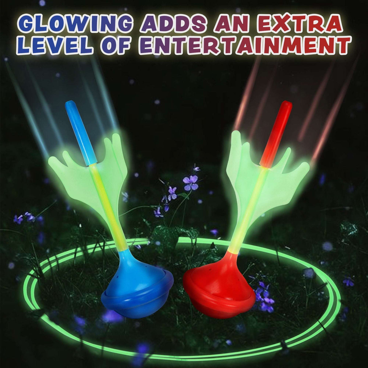 SYNCFUN 6Pcs Lawn Darts Games Set for Kids and Adults, Glow in The Dark Yard Games for Family, Camping, Outdoor Sports