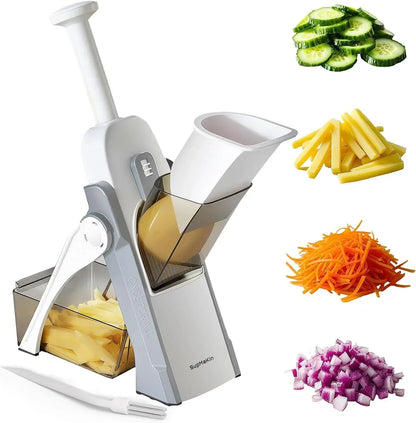 Mandoline Slicer for Vegetables Fruits, Adjustable Thickness Stainless Steel Food Cutter & Chopper, Safe and Quick Meal Preparation