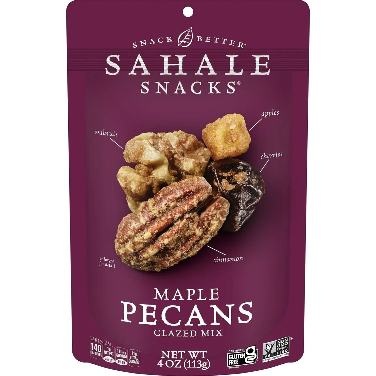 Sahale Snacks Maple Pecans Glazed Mix, Gluten-Free Snack, 4-Ounce Bag – Non-GMO Project Verified Nut Blend