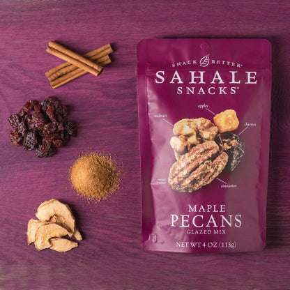 Sahale Snacks Maple Pecans Glazed Mix, Gluten-Free Snack, 4-Ounce Bag – Non-GMO Project Verified Nut Blend
