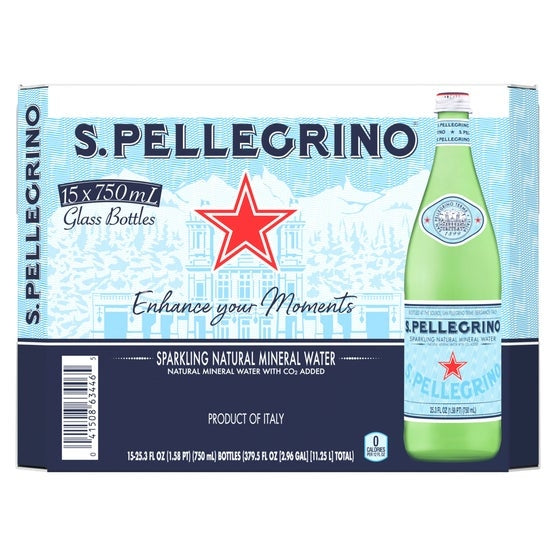 San Pellegrino Sparkling Natural Mineral Water, 25.3 fl oz, 15-count
