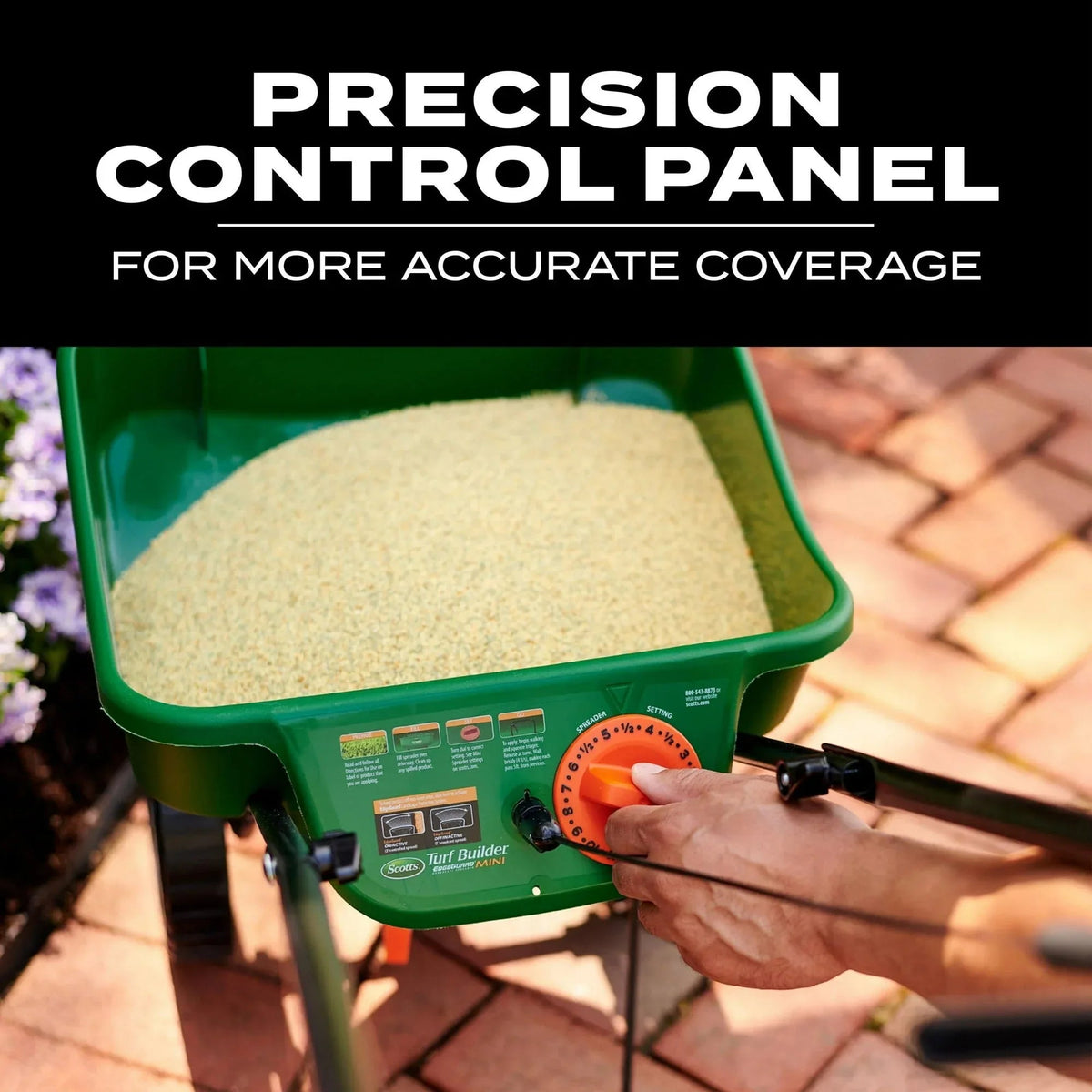 Scotts Turf Builder EdgeGuard Mini Broadcast Spreader for Grass Seed, Fertilizer, Salt, Ice Melt