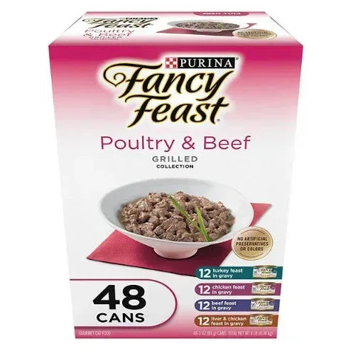 Purina Fancy Feast Canned Wet Cat Food, Variety Pack, 3 oz., 48 ct. (Choose Flavor)