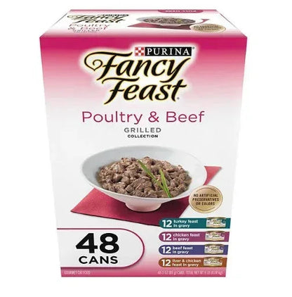 Purina Fancy Feast Canned Wet Cat Food, Variety Pack, 3 oz., 48 ct. (Choose Flavor)