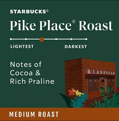 Starbucks Medium Roast K-Cup Coffee Pods, Pike Place