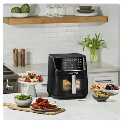 Gourmia 8 Qt Digital Window Air Fryer with 12 One-Touch Presets, GAF824, New