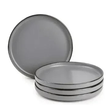 Thyme & Table Dinnerware Gray Ava Stoneware Salad Round Plates, 4 Pack