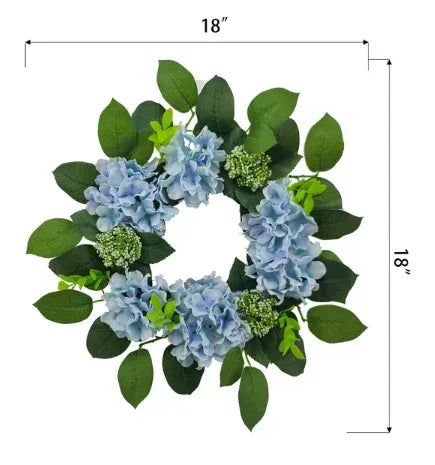 Flora Bunda 18 in H x 18 in W x 4.5 in D Hydrangea Wreath