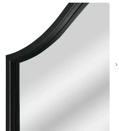 Crystal Art Gallery Traditional Framed Glass Arch Mirror, Black