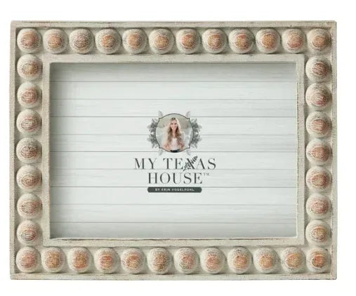 My Texas House 5" x 7" Ivory Rustic Ball Resin Tabletop Picture Frame