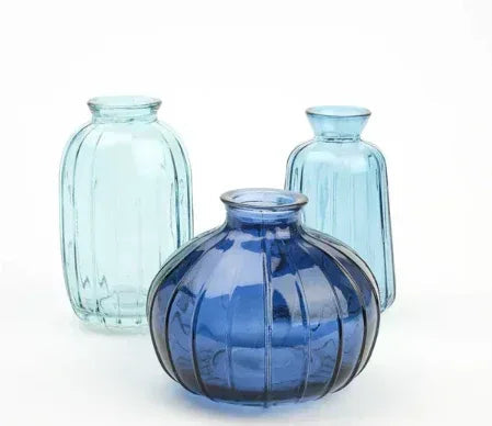 Mainstays Blue Glass 3-Piece Bud Vase Set