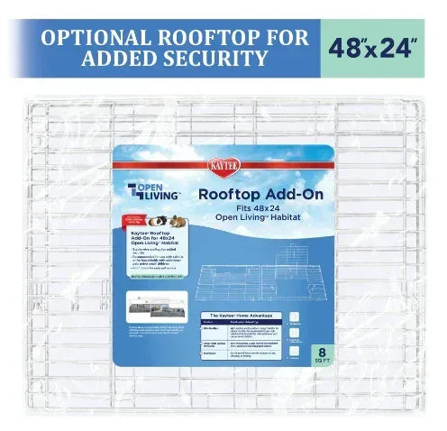 Kaytee Open Living Pet Rabbit or Guinea Pig Habitat Rooftop Add-on 48" x 24"