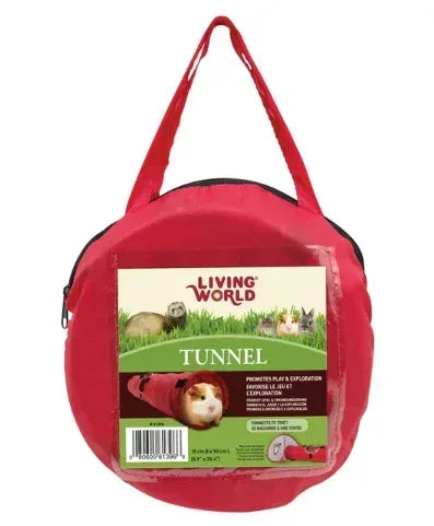 Living World Pet Tunnel, Red/Grey