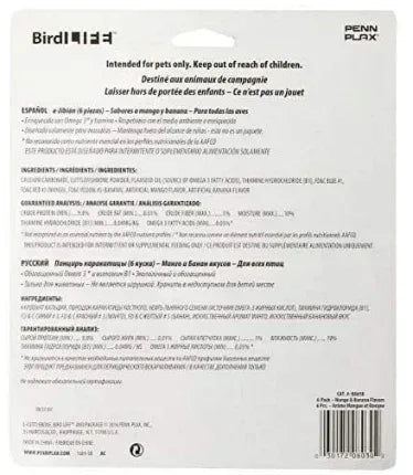 Penn-Plax Bird-Life Flavored E Cuttlebone 6 Pack Ð Mango & Banana