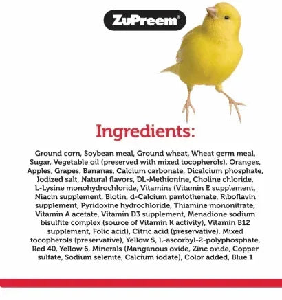 Zupreem¨ Fruitblend¨ Flavor with Natural Flavors Bird Food Pellets