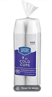 Berkley Jensen Translucent 7 oz. Cups, 400 ct.