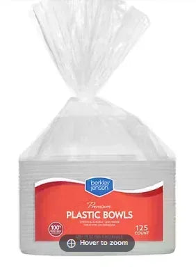 Berkley Jensen 20 oz. White Plastic Bowls, 125 ct.
