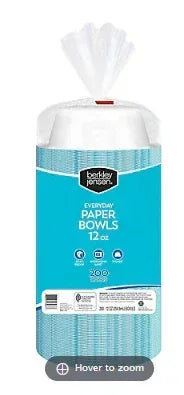 Berkley Jensen Everyday 12 oz. Paper Bowls, 200 ct.