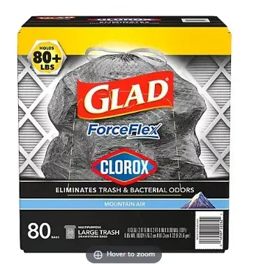 Glad Large Drawstring Trash Bags, 80 ct./30 gal.