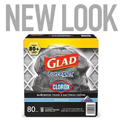 Glad Large Drawstring Trash Bags, 80 ct./30 gal.