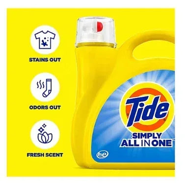 Tide Simply Liquid Laundry Detergent, Refreshing Breeze, 153 loads/200 fl. oz.