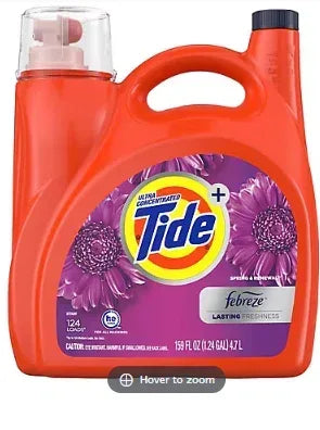 Tide Plus Febreze Freshness Spring & Renewal HE Turbo Clean Liquid Laundry Detergent, 124 loads/159 fl. oz.