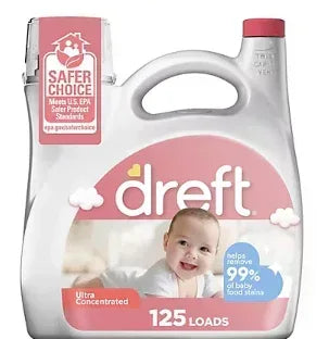 Dreft Ultra Concentrated Liquid Baby Laundry Detergent, 125 Loads, 170 fl. oz.