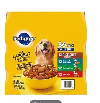 Pedigree Wet Dog Food Variety Pack – Assorted Flavors – 36 Count