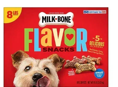 Milk-Bone Flavor Snacks Small Dog Biscuits, Flavored Crunchy Dog Treats, 8 lb.