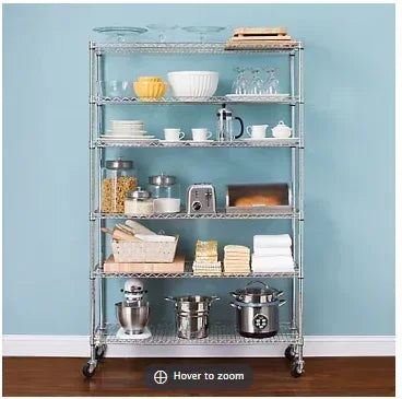 Berkley Jensen 48" 6-Shelf Steel Rack - Chrome