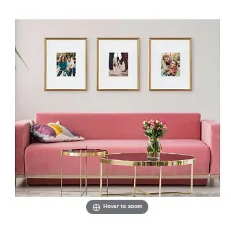 Kate and Laurel Adlynn Wall Picture Set of 3 Frame Set - Gold