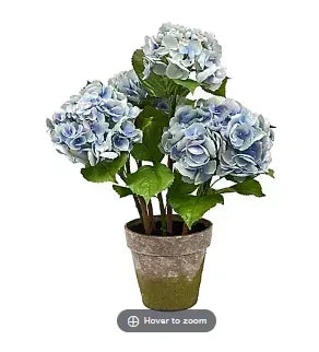 Winward Potted Hydrangea Decorative Artificial Plant - Light Blue