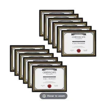 DesignOvation Corporate Document Frame Made to Display Standard Certificates - Black