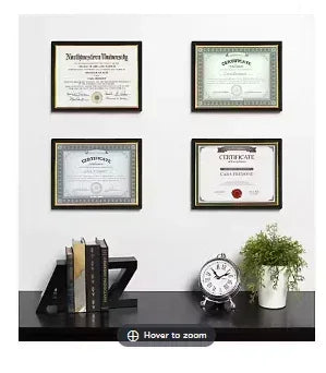 DesignOvation Corporate Document Frame Made to Display Standard Certificates - Black
