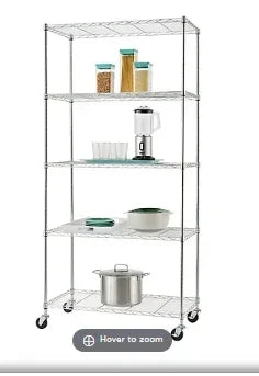 Trinity Basics 5-Tier Wire Shelving, NSF, with Wheels