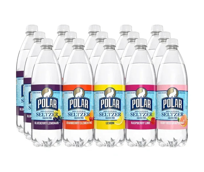 Polar Seltzer Water Variety Pack, 1L , 15 pack