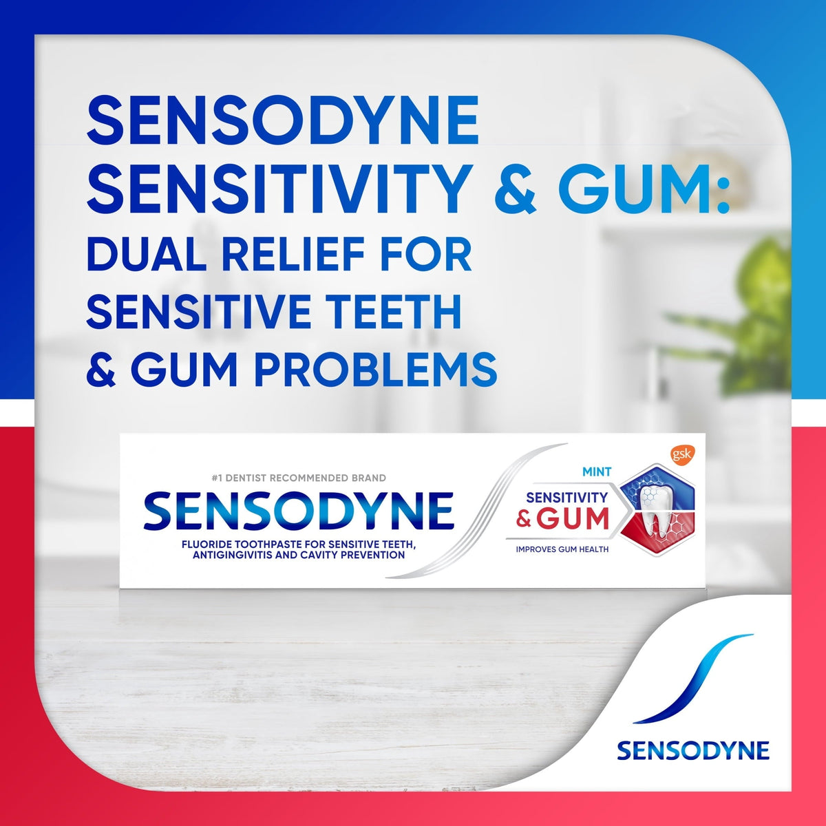Sensodyne Sensitivity and Gum Sensitive Toothpaste, 3 x 3.4 Oz
