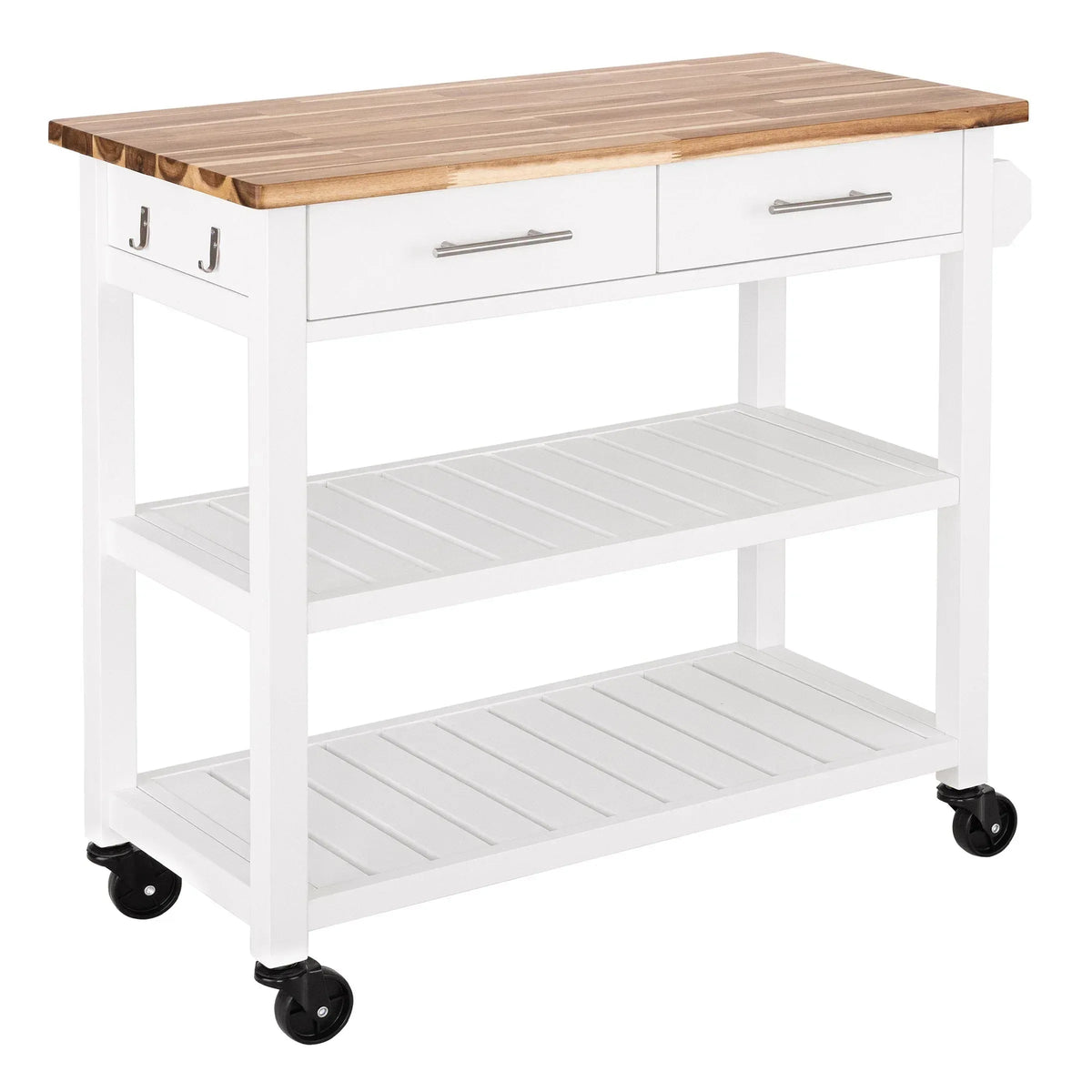 Seville Kitchen Cart with Acacia Shelves
