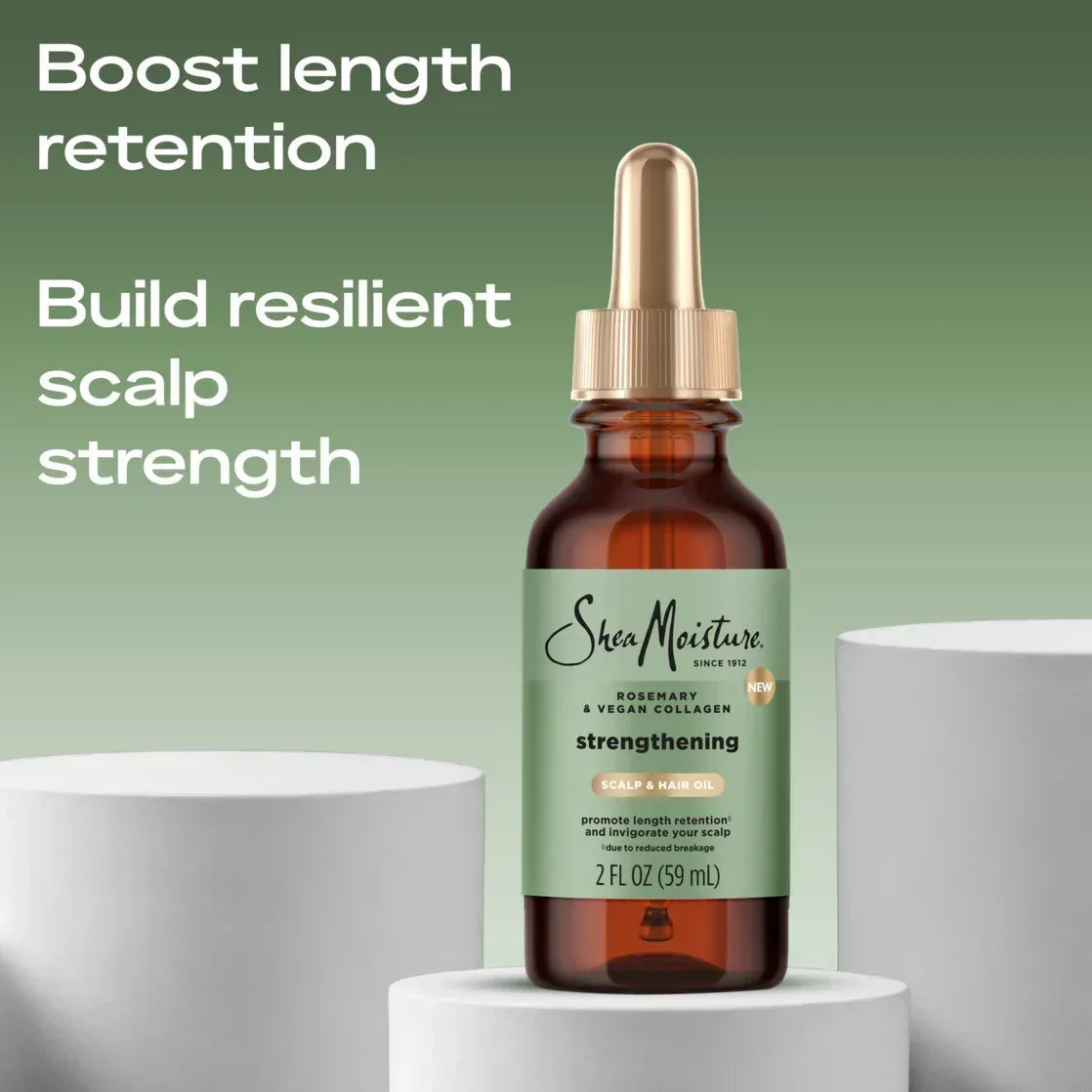 SheaMoisture Strengthening Scalp Oil & Hair Oil Rosemary & Vegan Collagen, 2 oz