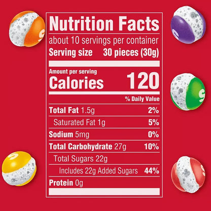 Skittles Pop'd Originals Freeze Dried Candy, Resealable Bag, 2 pk./5.5 oz.