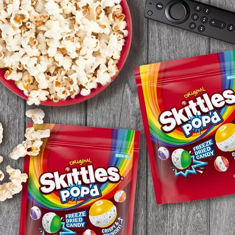 Skittles Pop'd Originals Freeze Dried Candy, Resealable Bag, 2 pk./5.5 oz.