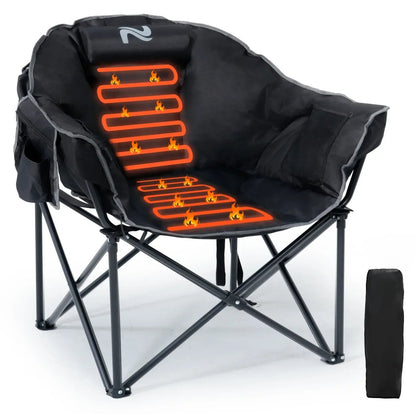 Slsy Double Camping Chair, Extra Padded Loveseat for 3 Prson Heavy Duty Folding Loveseat with Cup Holders for Camping, Fishing, or Hunting