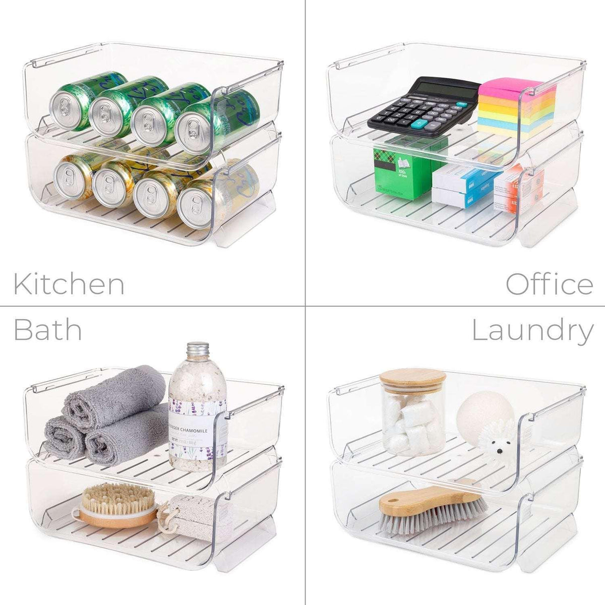 Smart Design 2-Pack Clear Stackable Bottle Organizer