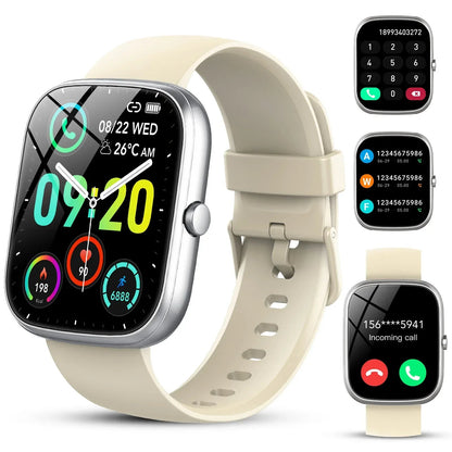 Smart Watch Fits for Android and iPhone, IP68 Waterproof Smartwatch for Women Men 100+ Sports Modes 1.91-inch Fitness Tracker, Smart Watch with Bluetooth Call(Answer/Make Calls), for Gift Black