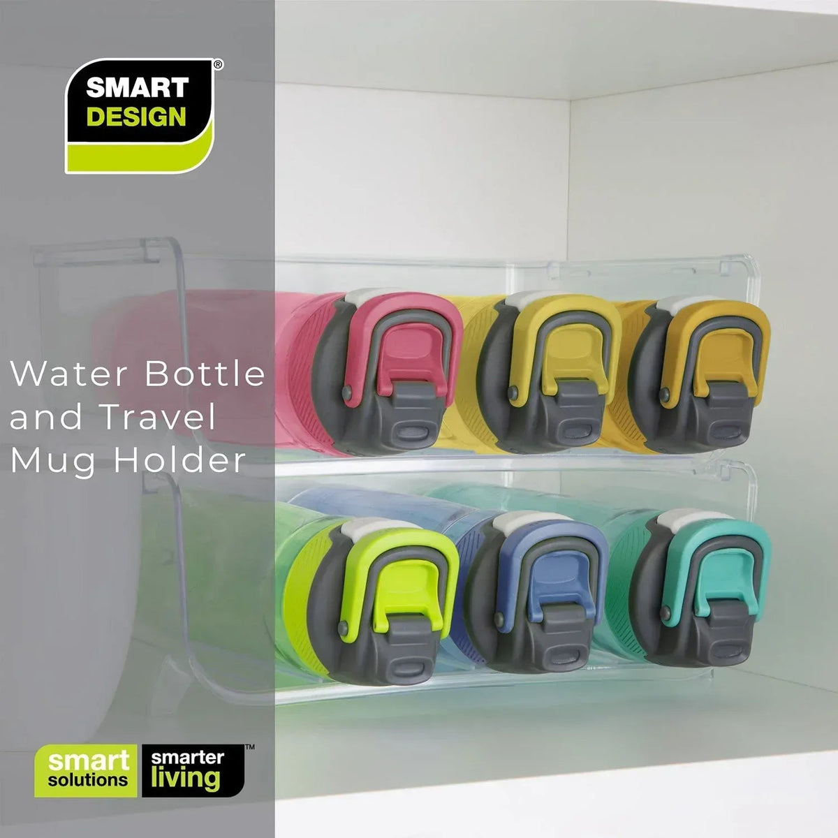 Smart Design 2-Pack Clear Stackable Bottle Organizer