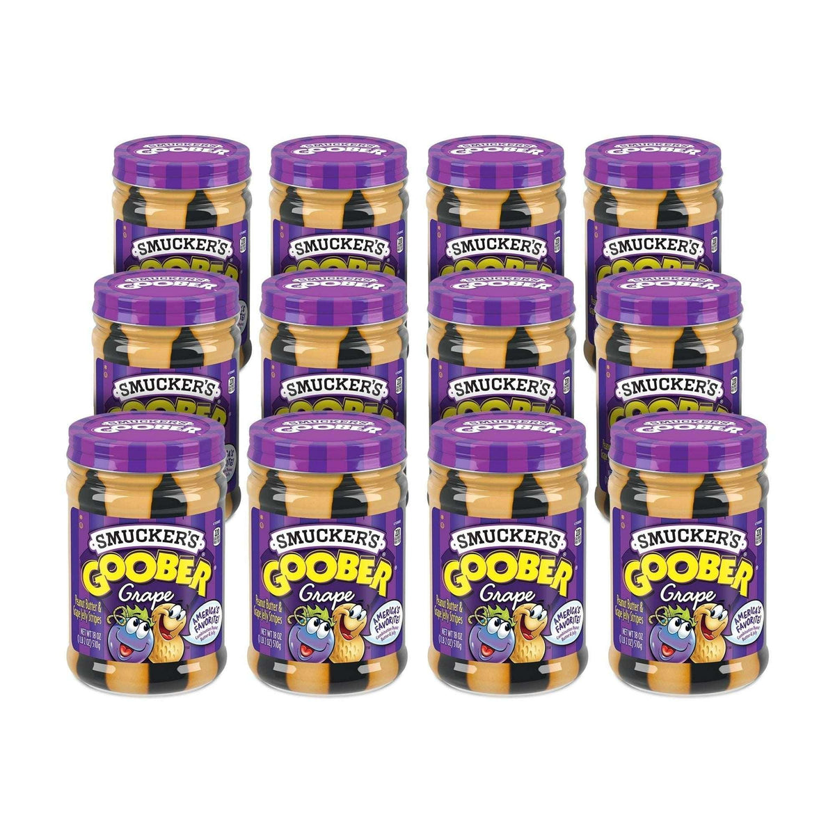 Smucker’s Goober Grape, Peanut Butter & Grape Jelly Stripes, 18 oz Jar