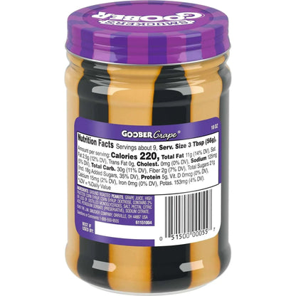 Smucker’s Goober Grape, Peanut Butter & Grape Jelly Stripes, 18 oz Jar