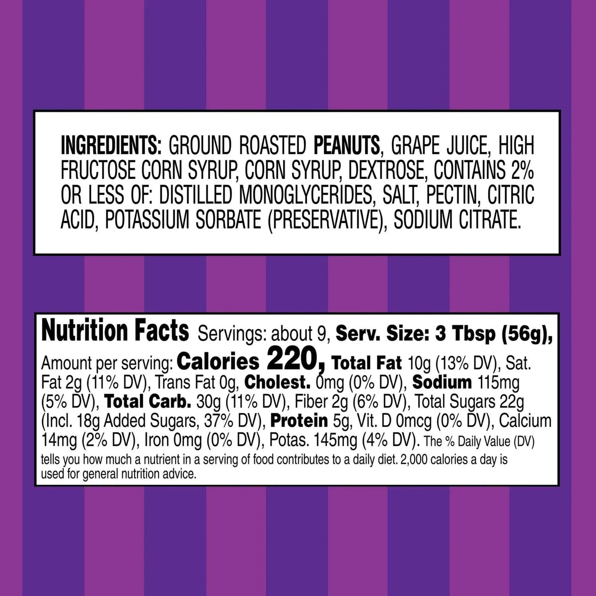Smucker’s Goober Grape, Peanut Butter & Grape Jelly Stripes, 18 oz Jar